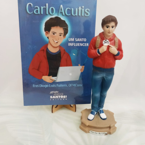 Kit Imagem do Beato Carlo Acutis + Livro – Juventude e Santidade no Mundo Digital
