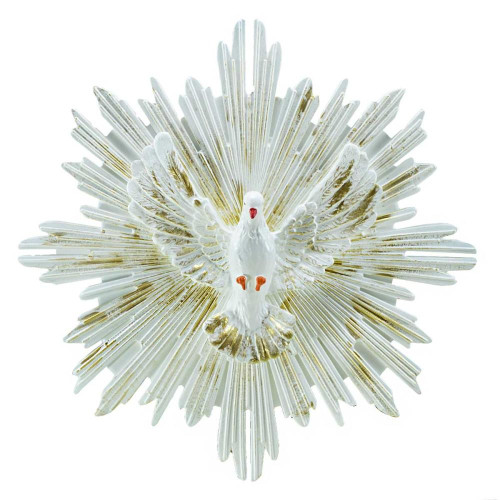 Divino Espirito Santo Branco c/ Dourado Inquebrável 30cm - Ecológica
