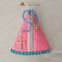 Porta-terços - Formato Nsa. Sra. de Aparecida - rosa
