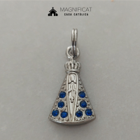 Pingente Nossa Senhora Aparecida - Strass Azul Claro (22mm)
