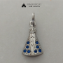 Pingente Nossa Senhora Aparecida - Strass Azul Claro (22mm)
